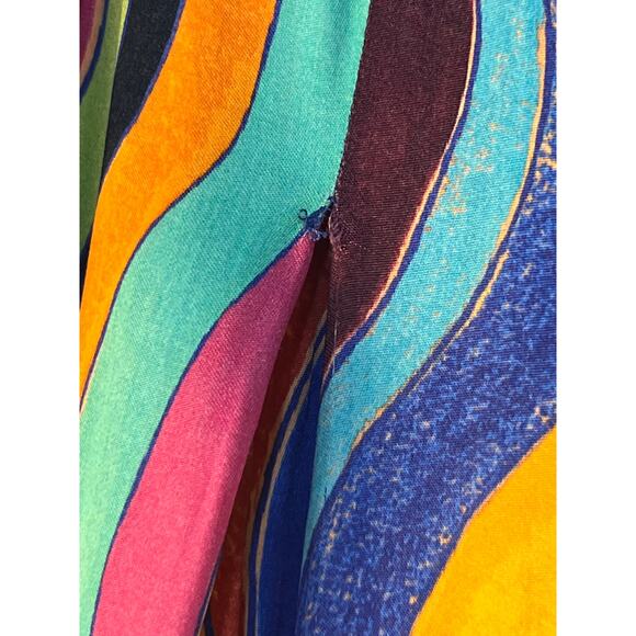 Farm Rio x Anthropologie Pants Large High Rise Striped Rainbow Wide Leg - Picture 4 of 10